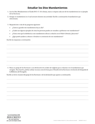 Estudiar los Diez Mandamientos