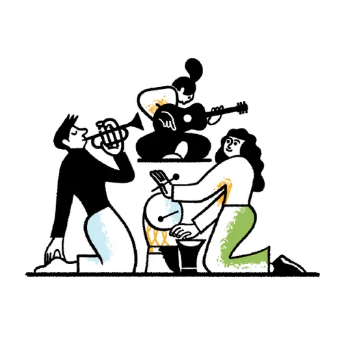 people playing musical instruments