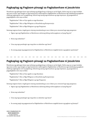 Handout: Pagkaplag og Paglaom diha sa Pagkabanhaw ni Jesukristo
