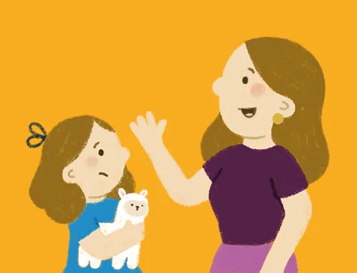 Mom gesturing with her hand