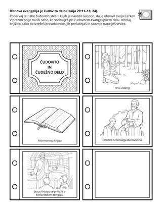 Stran z dejavnostjo za Osnovno: Obnova evangelija je čudovito delo