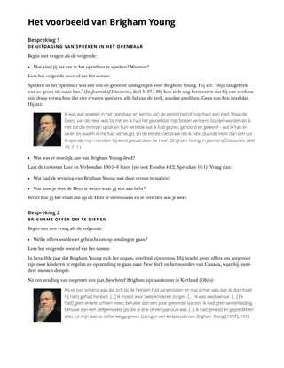 Het voorbeeld van Brigham Young