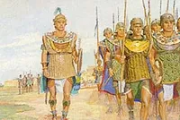 Moroni marches to meet Lamanites