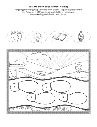 Aktivitetsside for Primær: Guds ord er som et lys