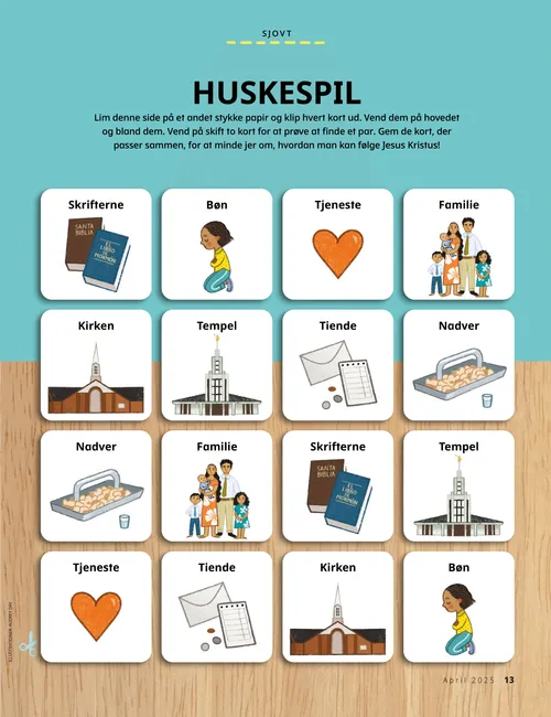 PDF med tilsvarende aktivitet om måder at følge Jesus Kristus på