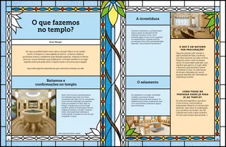 Página em PDF de uma pia batismal do templo, uma sala de instruções do templo e uma sala de selamento