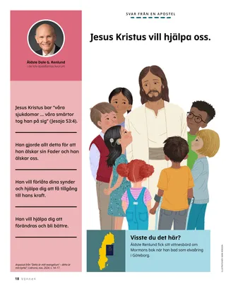 pdf-sida med illustration av Jesus Kristus med barn omkring sig