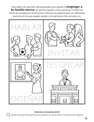 página 19 del libro para colorear “Congregar a la familia de Dios”