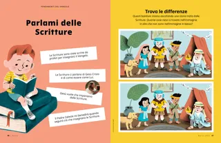Attività per individuare delle differenze in immagini con bambini vestiti come eroi delle Scritture