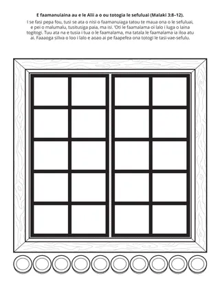 Itulau o gaoioiga a le Peraimeri: E faamanuiaina au e le Alii a o ou totogia le sefuluai