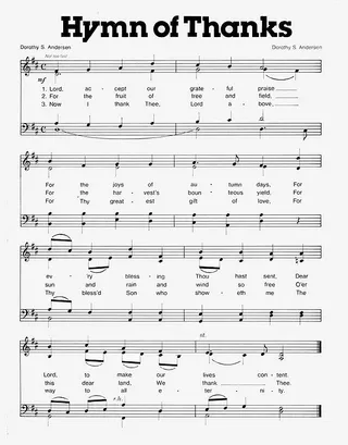 Music, Hymn of Thanks