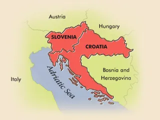 map of Slovenia and Croatia