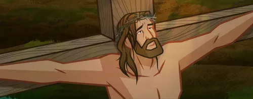 Jesus gives up His life.