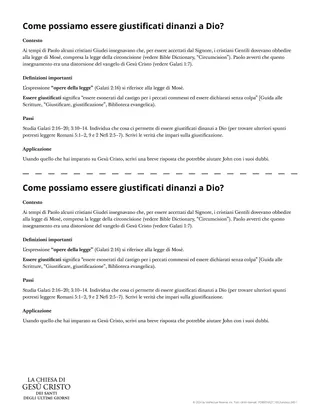 Scheda: Come possiamo essere giustificati dinanzi a Dio?