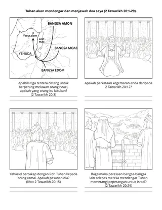 Halaman aktiviti Sekolah Primer: Tuhan akan mendengar dan menjawab doa saya