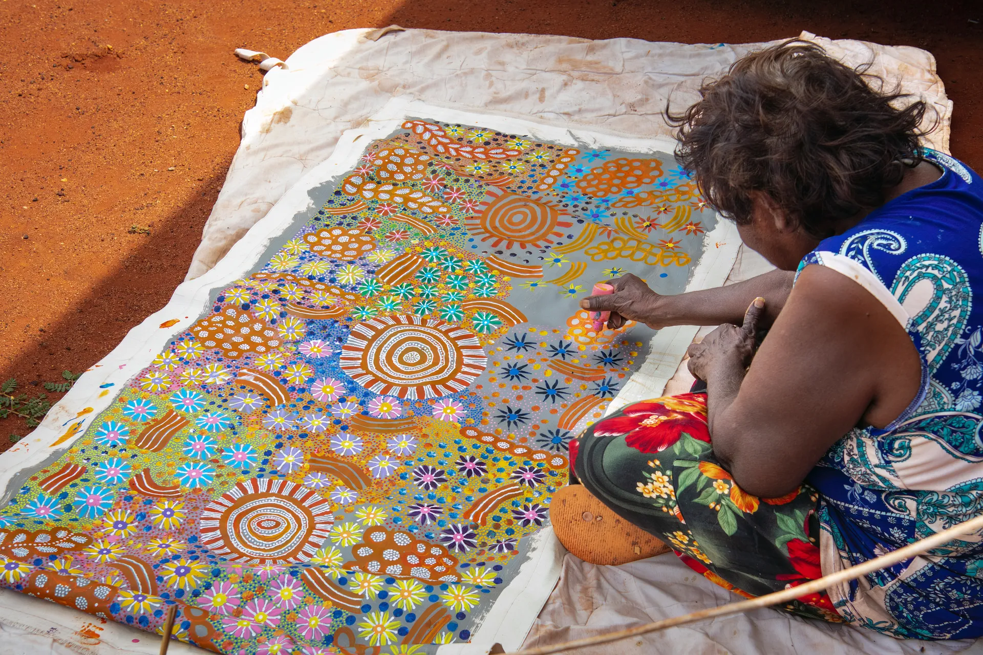 June, Eileen's sister painting