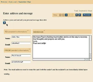 Type in the name and e-mail address