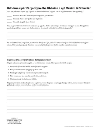 Udhëzuesi për Përgatitjen dhe Dhënien e një Mësimi të Shkurtër