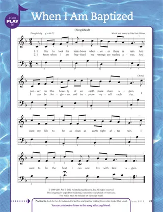 music, When I Am Baptized