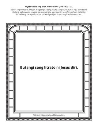 Pahina sang aktibidades sa Primary: Si Jesucristo ang akon Manunubos