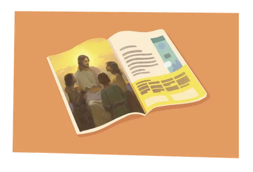 Image of a picture of Jesus Christ in the Friend magazine