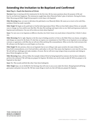 Extending the Invitation to Be Baptized and Confirmed