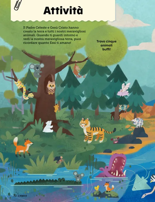 PDF della pagina che mostra una scena della natura con molti animali