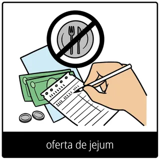 símbolo do evangelho oferta de jejum