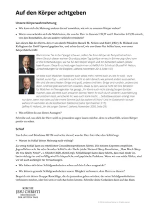 Auf den Körper achtgeben