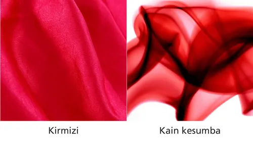 perbandingan kirmizi dan kain kesumba