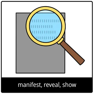 manifest, reveal, show gospel symbol