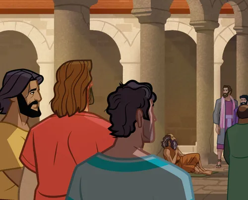 Jesus notices the sick man.