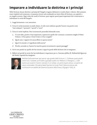 Imparare a individuare la dottrina e i principi