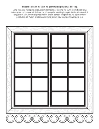 Primeri ektiviti pes: Bikpela i blesim mi long peim taiting