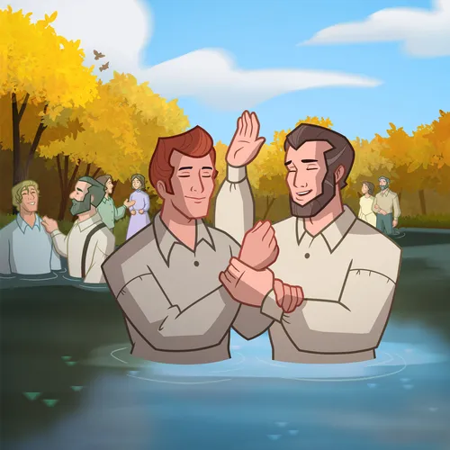 baptizing in a river