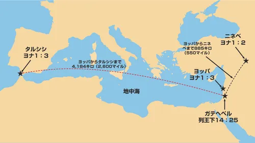 旧約聖書の預言者ヨナの時代の地図