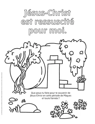 Page à colorier du tombeau du Sauveur vide au format PDF