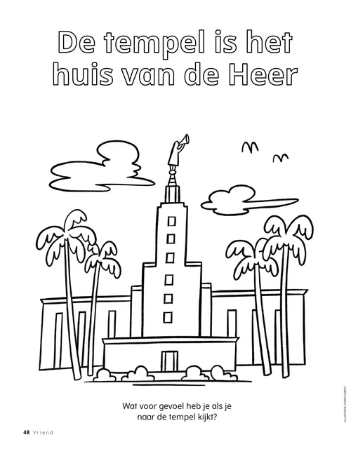 Kleurplaat van een tempel