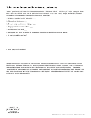 Material complementar: Superar divisões e contendas