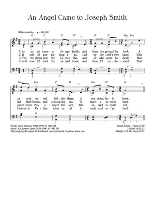 music, An Angel Came to Joseph Smith
