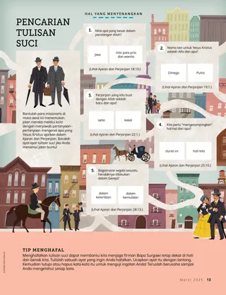 Kegiatan kuis diagram alir dengan latar belakang yang menggambarkan bangunan dan orang-orang dari AS abad kesembilan belas