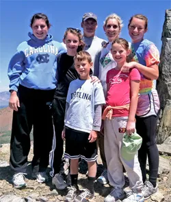 family on a mountain