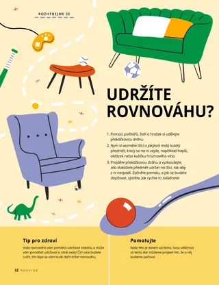 strana PDF se lžící s kuličkou a cestičkou mezi překážkami z nábytku