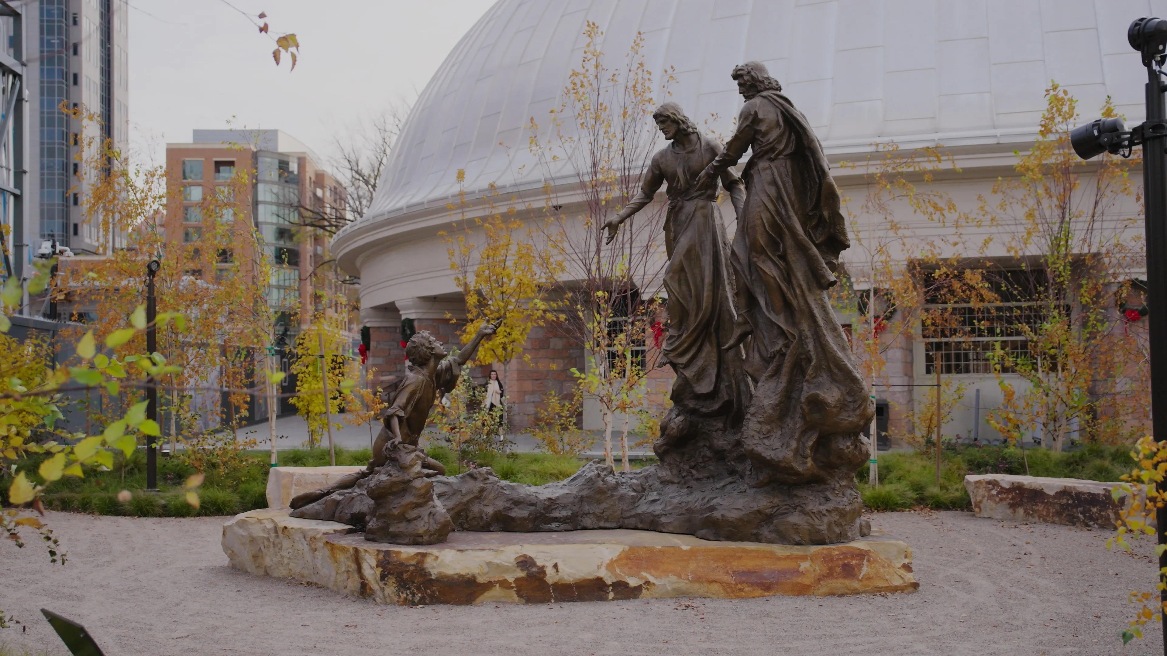 The First Vision statue on Temple Square on Friday, November 22, 2024.
