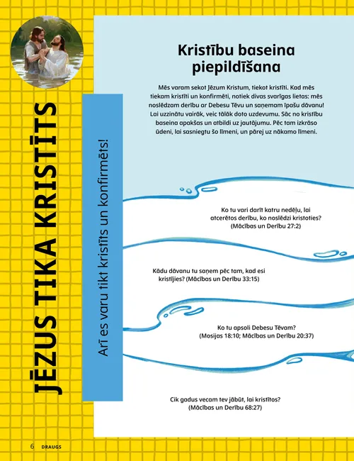 Lappuse PDF formātā ar krāsojamo lappusīti, kur redzamas meitenes kristības
