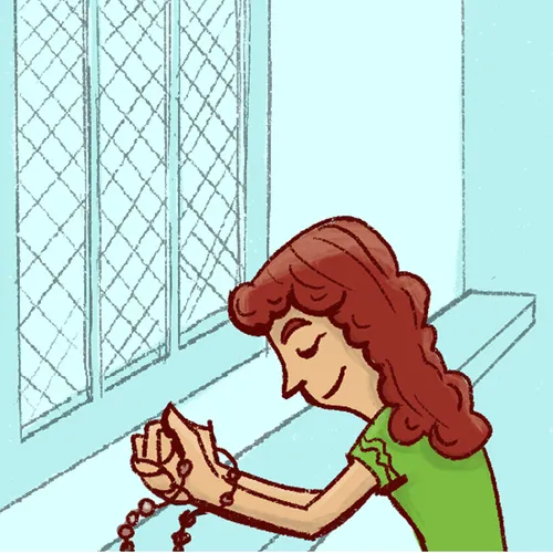 Catholic woman praying