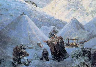 The struggling handcart company took refuge in nearby Martin’s Cove