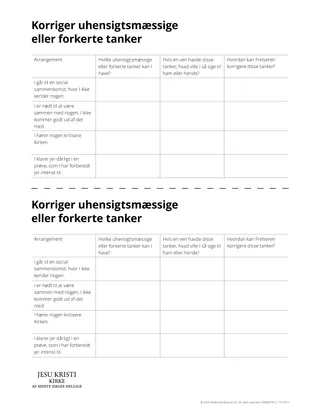Korriger uhensigtsmæssige eller forkerte tanker