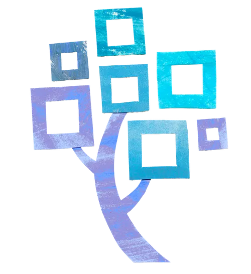 Illustration of the FamilySearch logo of a stylized family tree