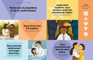 Page au format PDF montrant des exemples de baptême et de confirmation